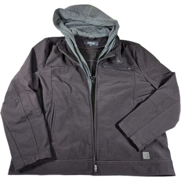 KENNETH COLE REACTION Full Double-Zip Gray Hooded Lined Jacket Men's Size XXL - Picture 1 of 7